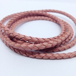 Шнур 4x3 мм тип U0571 рожевий ТЕРАКОТ плетений Італія